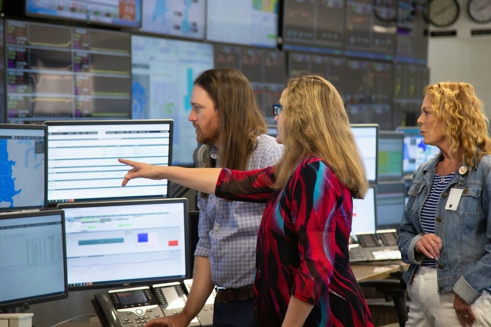 Kristi Fiegen (center), chair of the South Dakota Public Utilities Commission, tours Basin...