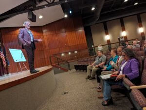 Jim Pillen leads a property tax town hall in Bellevue
