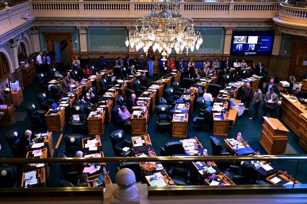 Legislators work in the House Chamber at the Colorado Capitol during a special legislative session to address property taxes in Denver on Tuesday, Aug. 27, 2024. (Photo by Hyoung Chang/The Denver Post)