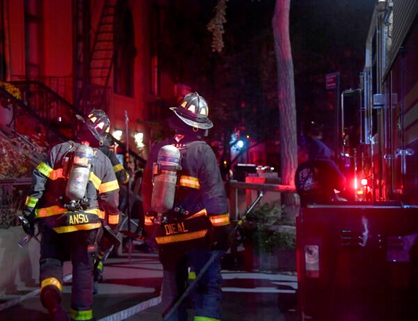 Firefighters at the scene of an early-morning fire on Henry Street in Brooklyn Heights on Sunday, Oct. 13. Photo courtesy of Marc Hermann