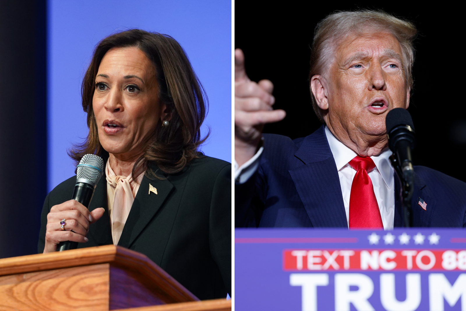 Harris and Trump Campaigning