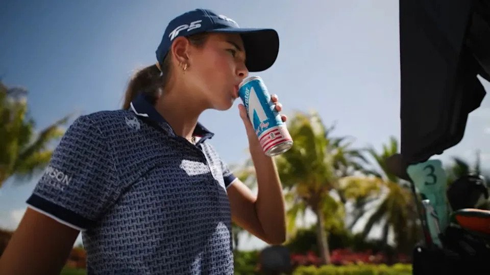 “Sorry grandpa,” Kai jokes while taking a slug of the energy drink. YouTube/Accelerator Active Energy