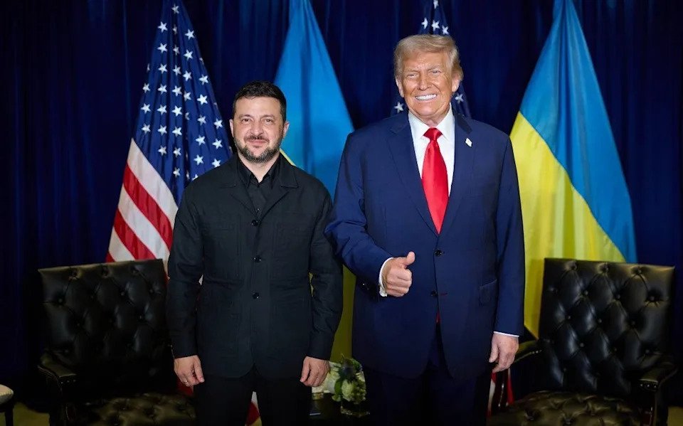 Volodymyr Zelensky and Donald Trump at the United Nations General Assembly in September