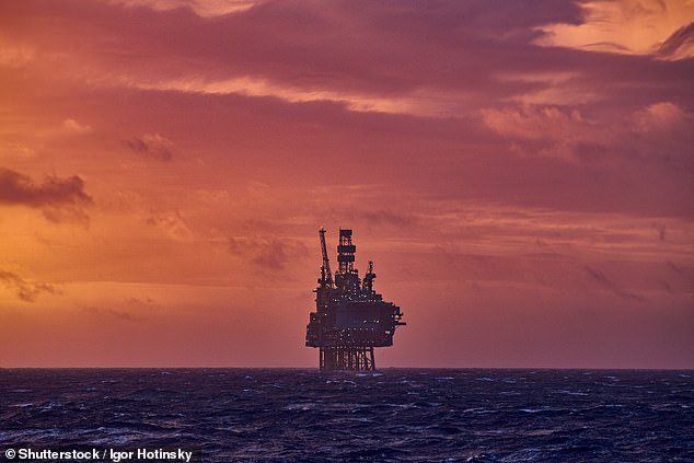 It comes on top of her previous pledges to scrap the 2050 Net Zero target and encourage companies to extract all available oil and gas from the North Sea. Pictured: A oil rig in the North Sea