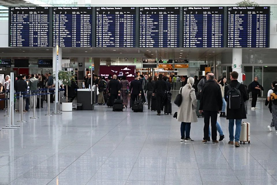 Flights were cancelled at Munich airport after a reported drone sighting (AP)