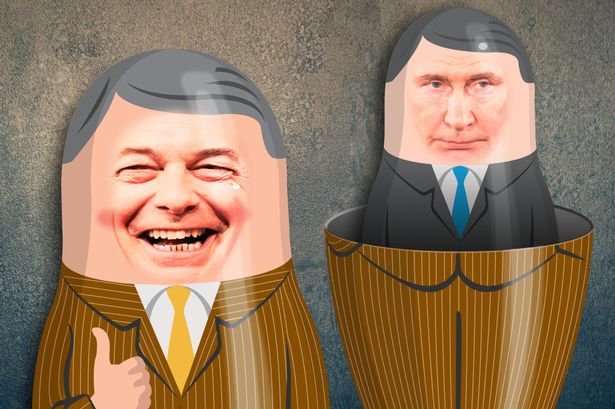 Labour has created graphics linking Nigel Farage to Vladimir Putin