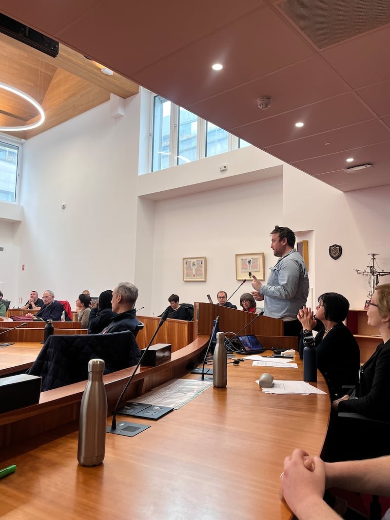 Michael Noonan speaking at the How to be Energy Smart at Home event with Dun Laoaghaire Rathdown County Council