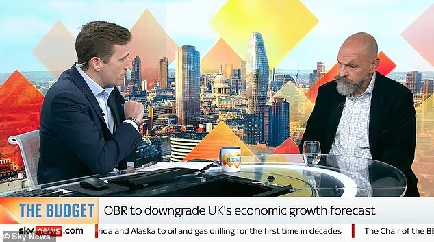 Chris O'Shea is asked by presenter Wilfred Frost whether he would be happy to pay more tax