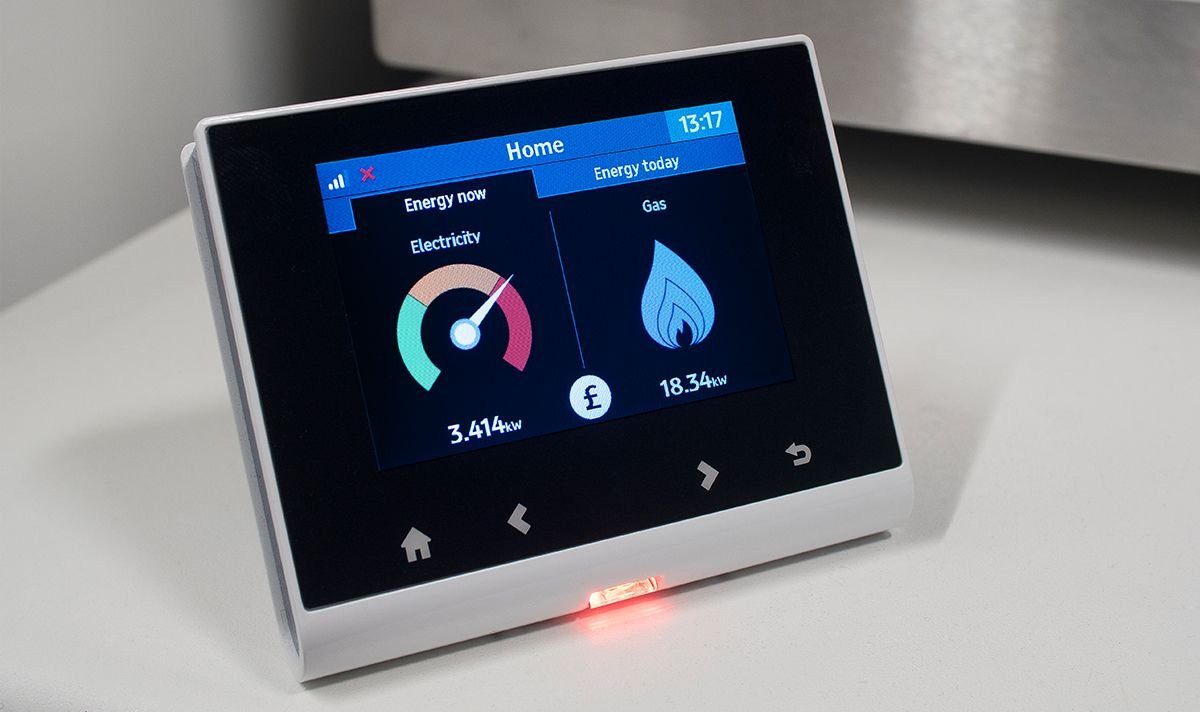 A smart meter in a kitchen