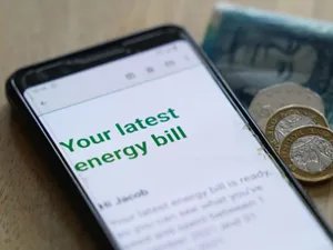 An online energy bill on a smartphone