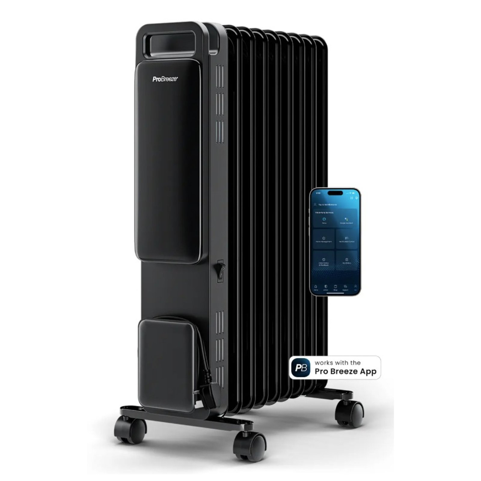 Pro Breeze Omniwarm 2500w Oil Filled 11 Fins Radiator Heater