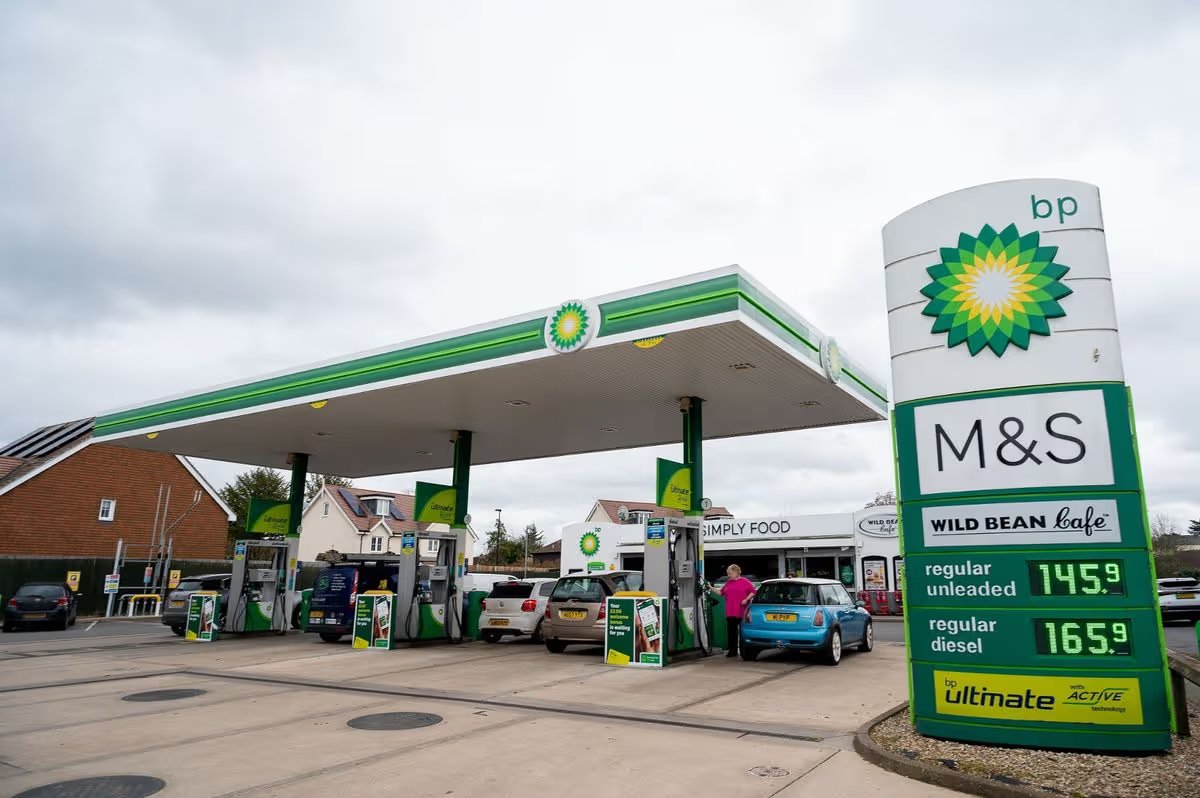 A BP petrol station in Old Windsor, Berkshire