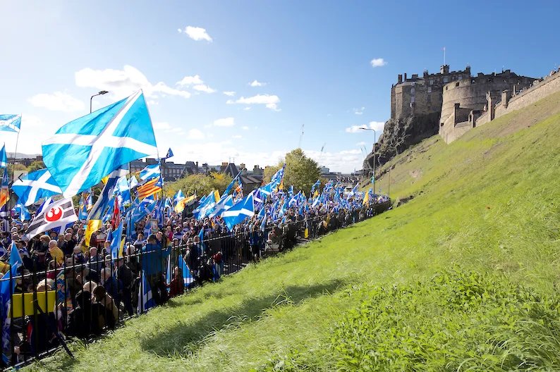 Independence march near castle