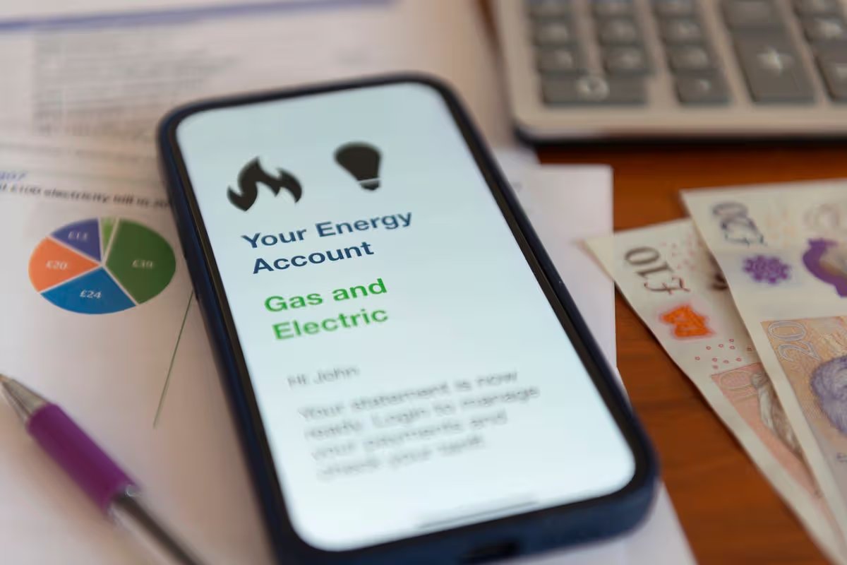 Person checking their online energy account