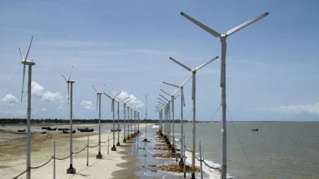 Turbines of Kutubdia wind power show the potential of using renewable energy without having to recourse to any coal-based source. Photo: Mumit M/TBS