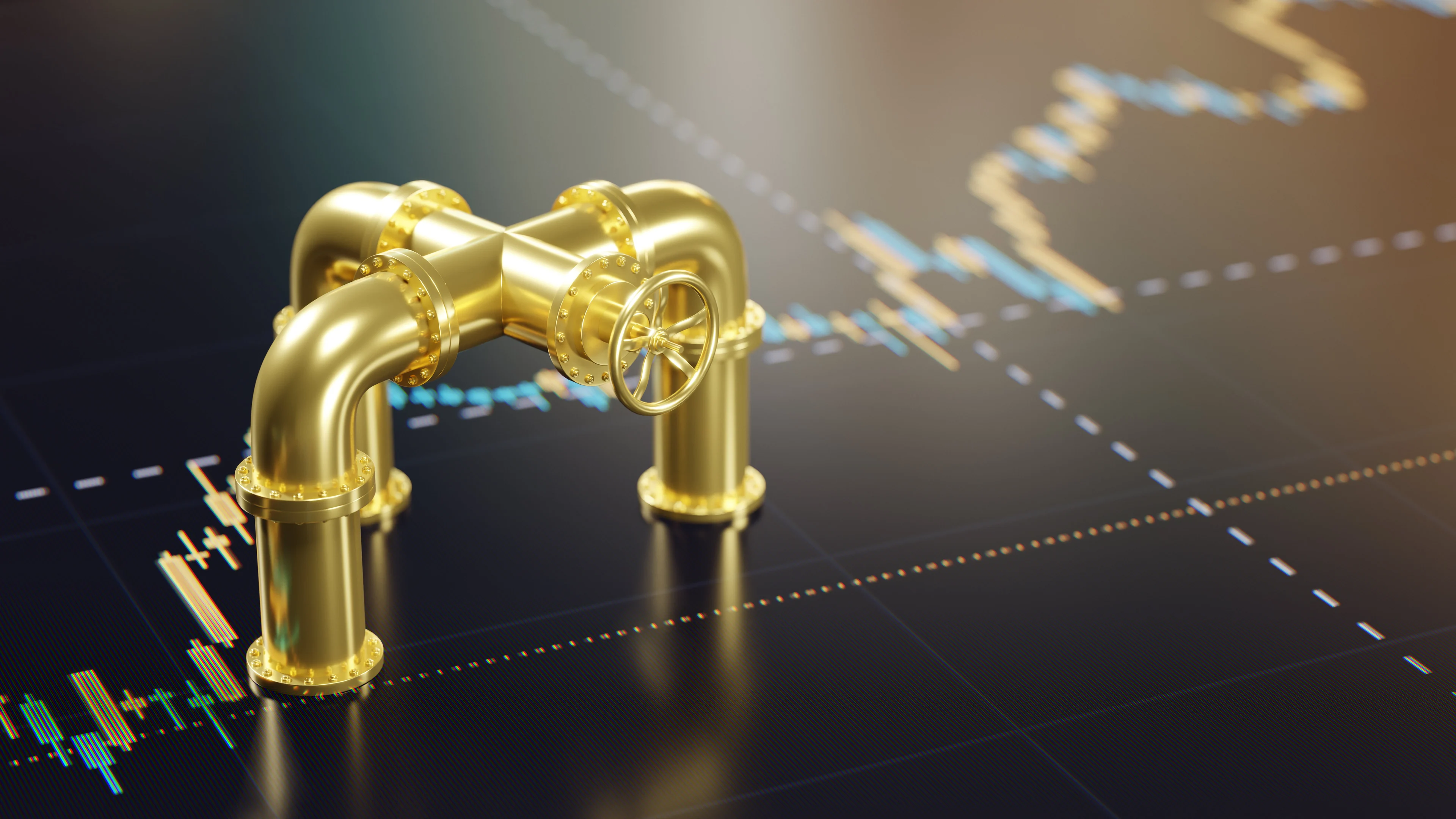 Pipelines on a stock chart.
