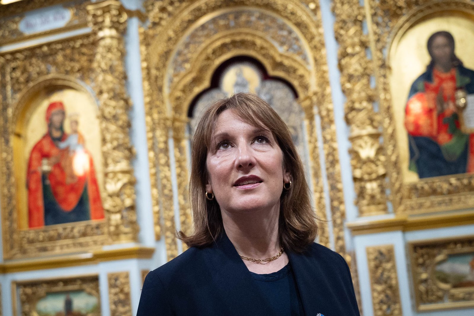 Chancellor of the Exchequer Rachel Reeves visits the Kyiv Pechersk Lavra one of Europe's holiest sites which was significantly damaged during a Russian attack on June 15 this year.