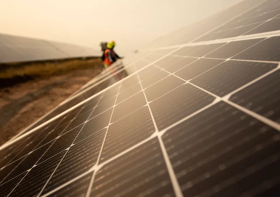 Solar farm installation in Texas